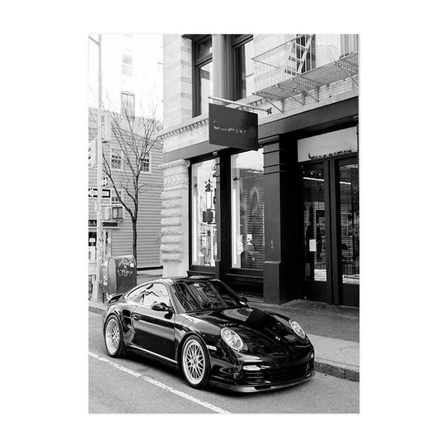 Супер Спортивный Автомобиль Винтажный Черно-Белый Принт Ретро Постеры Холст Картина Искусство Дом Для Гостиной Роскошный Магазин Настенный Декор