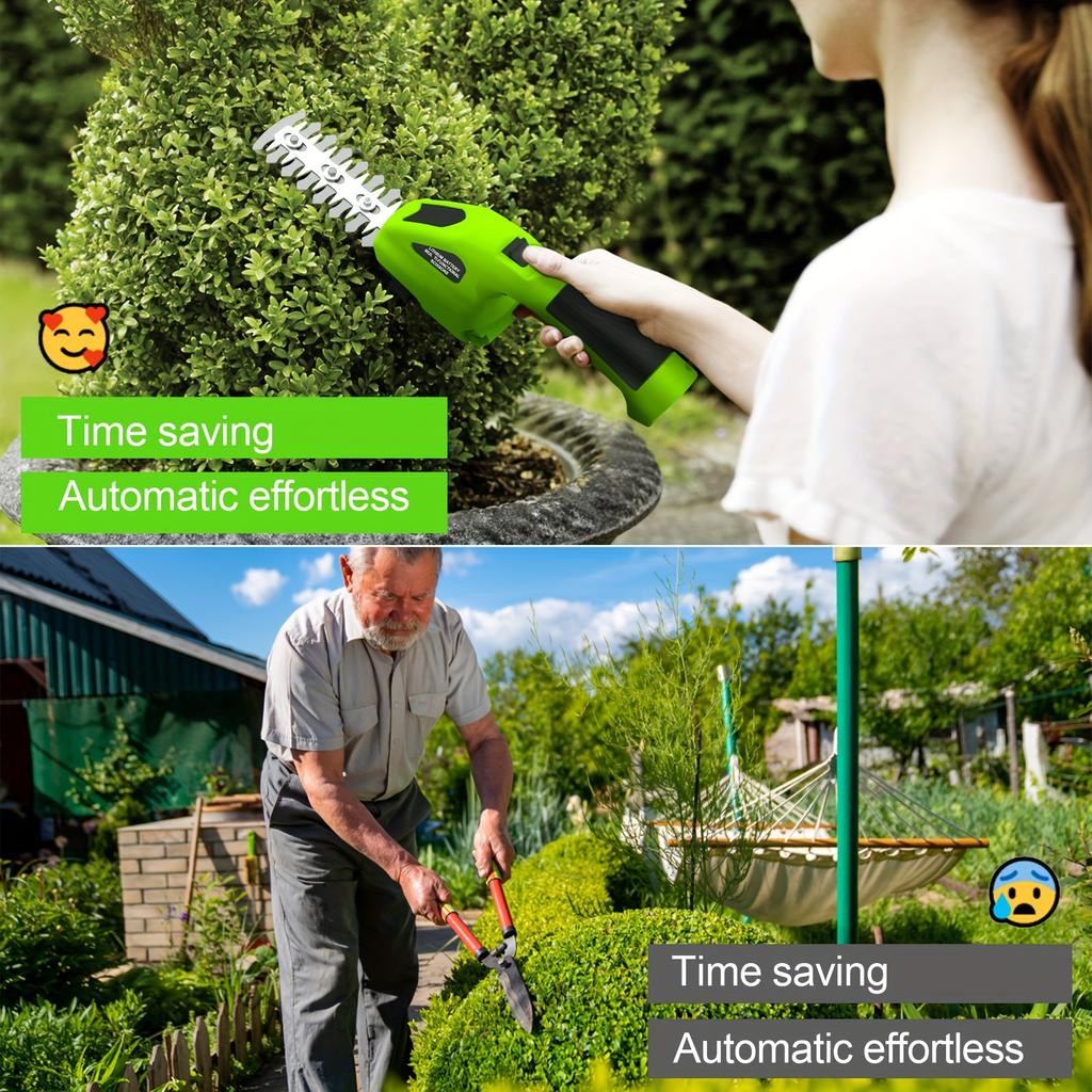 2-в-1: кусторез и нож для травы с сетевым питанием, ручная газонокосилка, компактная конструкция для ухода за садом, газоном и кустарниками