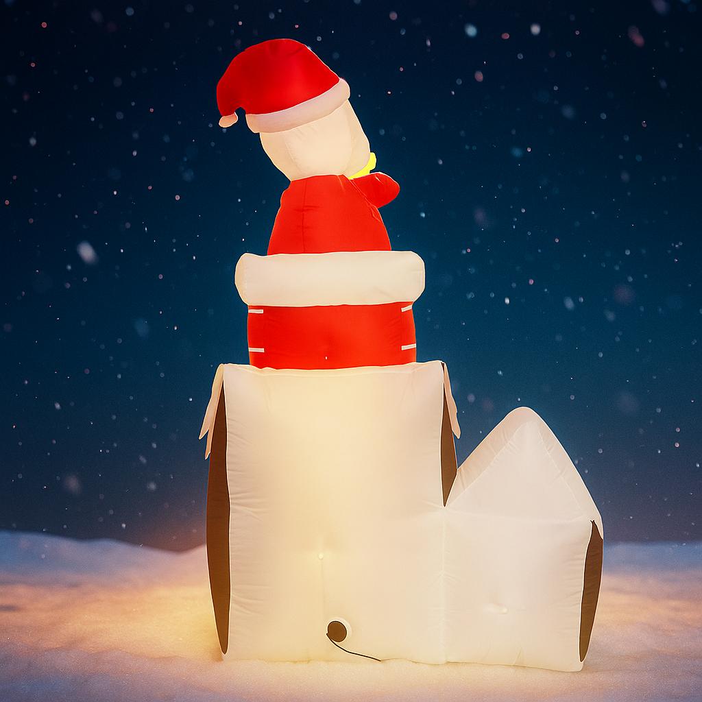 6.89FT Inflatable Toy Santa Chimney Penguin House Xmas Festive Holiday Gift Decoration for Yard Supplie Home Decoration Ornament