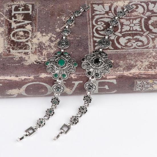 Винтажный цветок, искусственный драгоценный камень, браслет, вечерние ювелирные изделия, женский подарок на день рождения