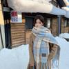 Red scarf women's winter Korean atmosphere 2025 new plaid couple warm thickened shawl scarf neck protection