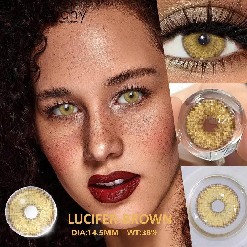 FUNSACHY 1 Pair Brown Color Series Contact Lenses for Eyes Fashion Natural Lenses High Quality Soft Lens Cosmetics Pupils Yearly