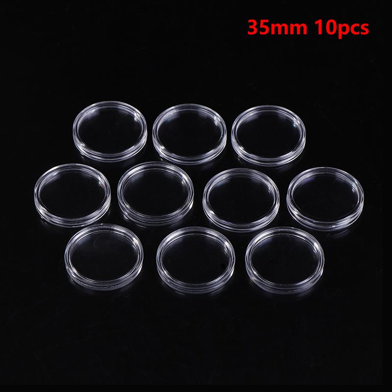 10 шт. 30-46 мм прозрачный круглый держатель для монет коробка для хранения капсул коллекция витрины кольцевые защитные коробки контейнеры