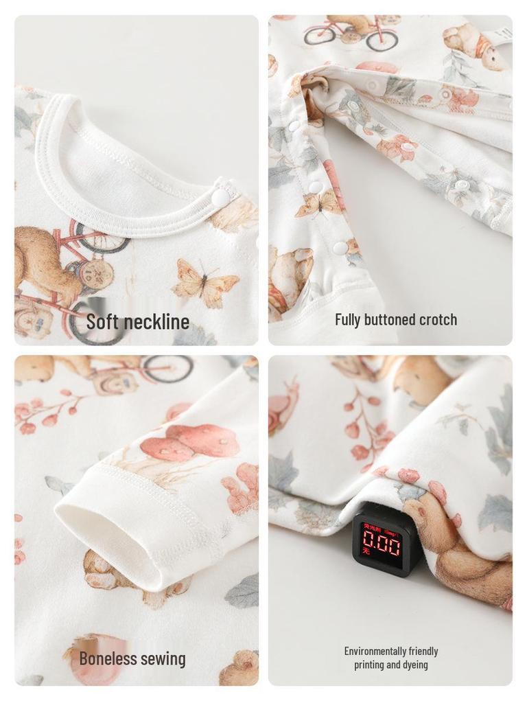 Детский комбинезон из чистого хлопка: Безкостный боди для новорожденного, На pull-over, одежда для ползания