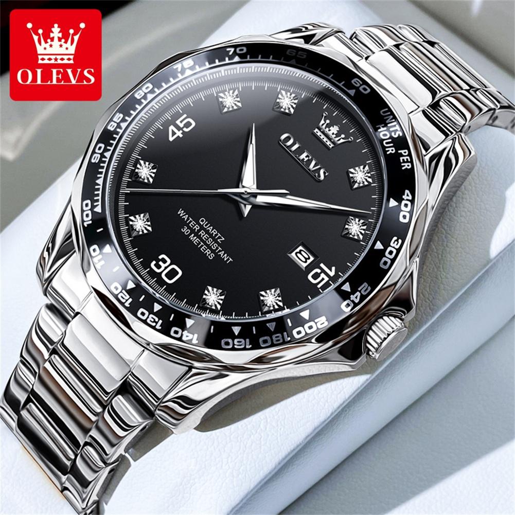 OLEVS 9988 Original Quartz Watch for Men Green Water Ghost Series Luxury Man Watch Luminous Calendar Waterproof Men's Wristwatch