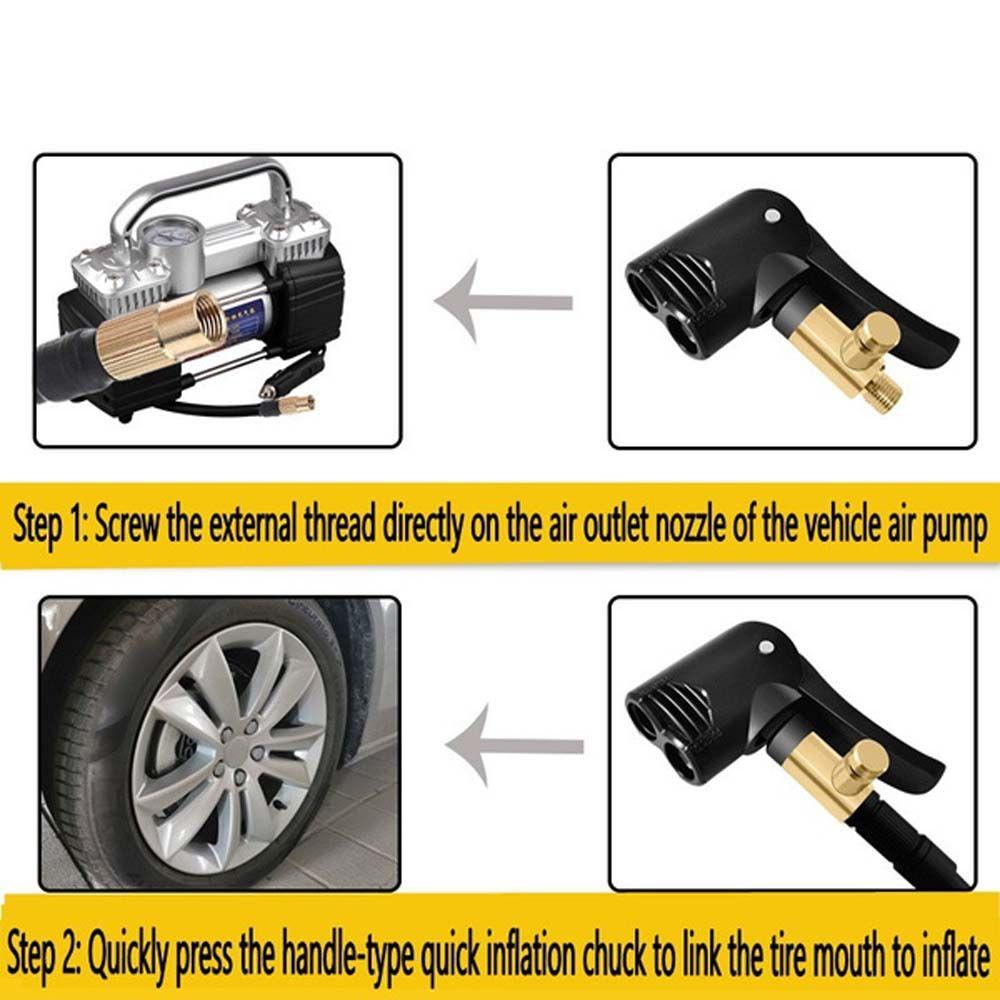Brass Tyre Valve Adapter Inflatable Pump Valve Connector Tyre Inflator Clip Car Tire Air Chuck