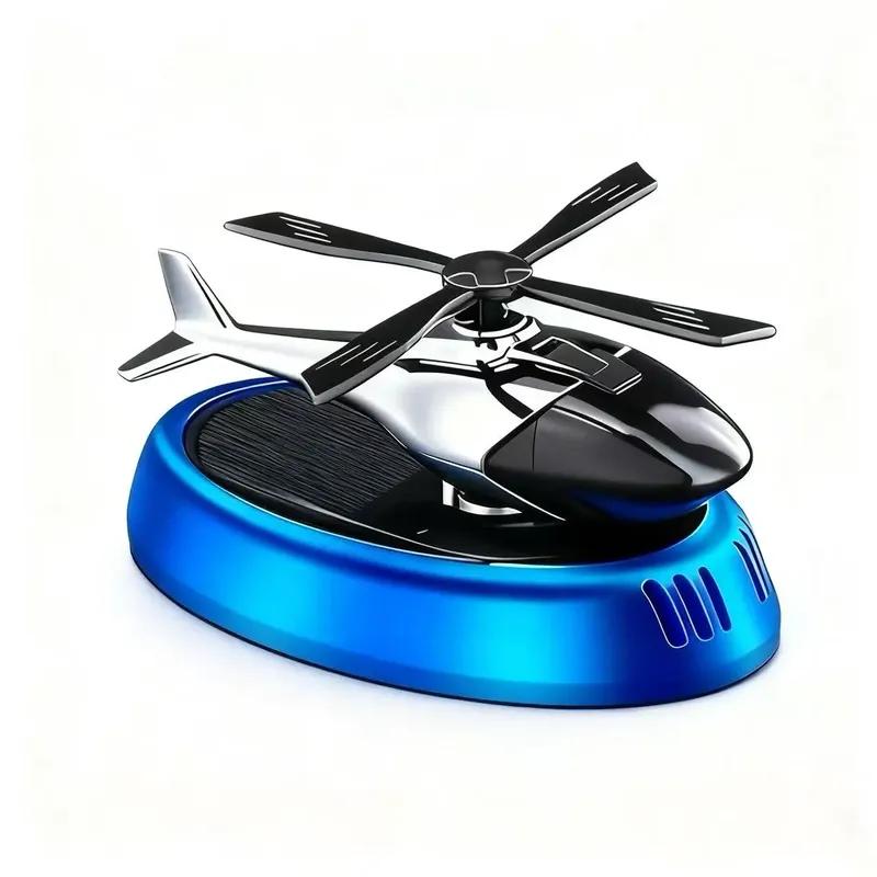 New Solar Rotation Helicopter Car Fragrance Diffuser Premium Auto Perfume Ornament Car Center Console Decor Long Lasting Scent