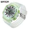 SANDA Sports and Leisure Watch Male Students Trendy Fashion Function Night Light Dual -display Digital Couple Electronic Watches