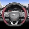 Кожаная накладка на руль автомобиля для Hyundai I30 Tucson Ioniq N Grand I10 Elantra I30n I20 Ix35 Palisade Ix20 Kona Santa fe