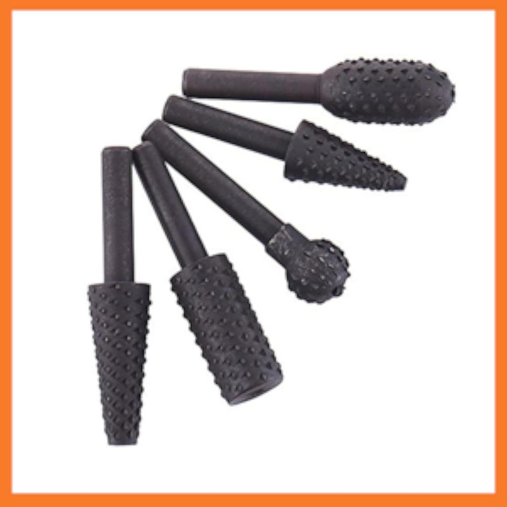 Набор вращающихся сверл Rongon для резьбы по дереву, напильник, рашпиль, сверло из 5 шт., хвостовик 1/4" 6 мм, мощность инструмента