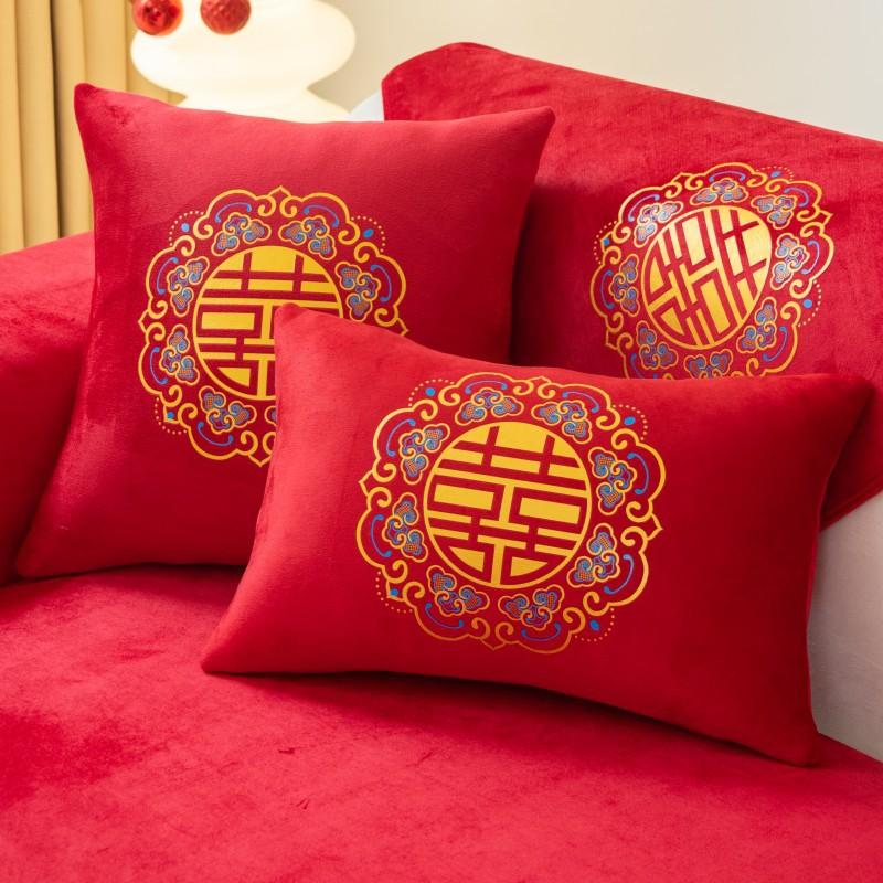 Праздничная красная диванная подушка «Четыре сезона», универсальные украшения для свадьбы и свадебного зала, чехол для полотенец, свадебный нескользящий чехол