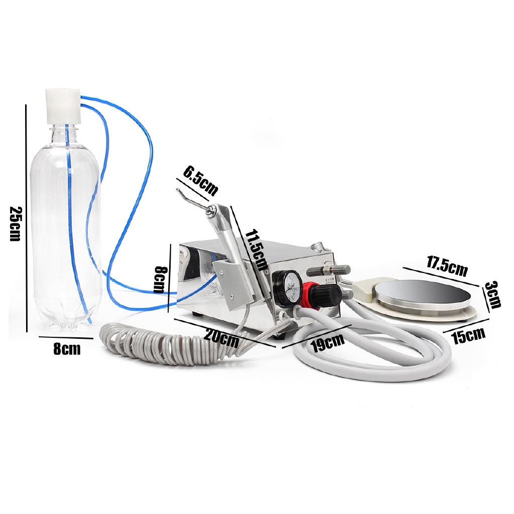 600 мл портативный стоматологический турбинный агрегат, 3-ходовой шприц, 4 отверстия, ножной переключатель с воздушным управлением, ирригатор для полости рта, набор инструментов для отбеливания зубов