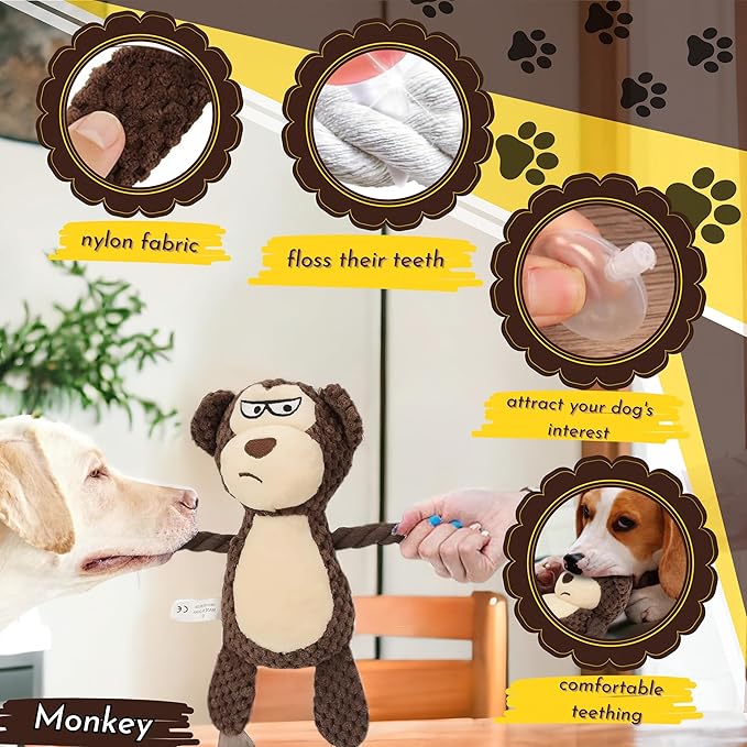 Quality Plush Dog Toys Chewy Squeaky Fun for All Breeds Durable Teething Options for Puppies Ideal for Small Medium Large Dogs