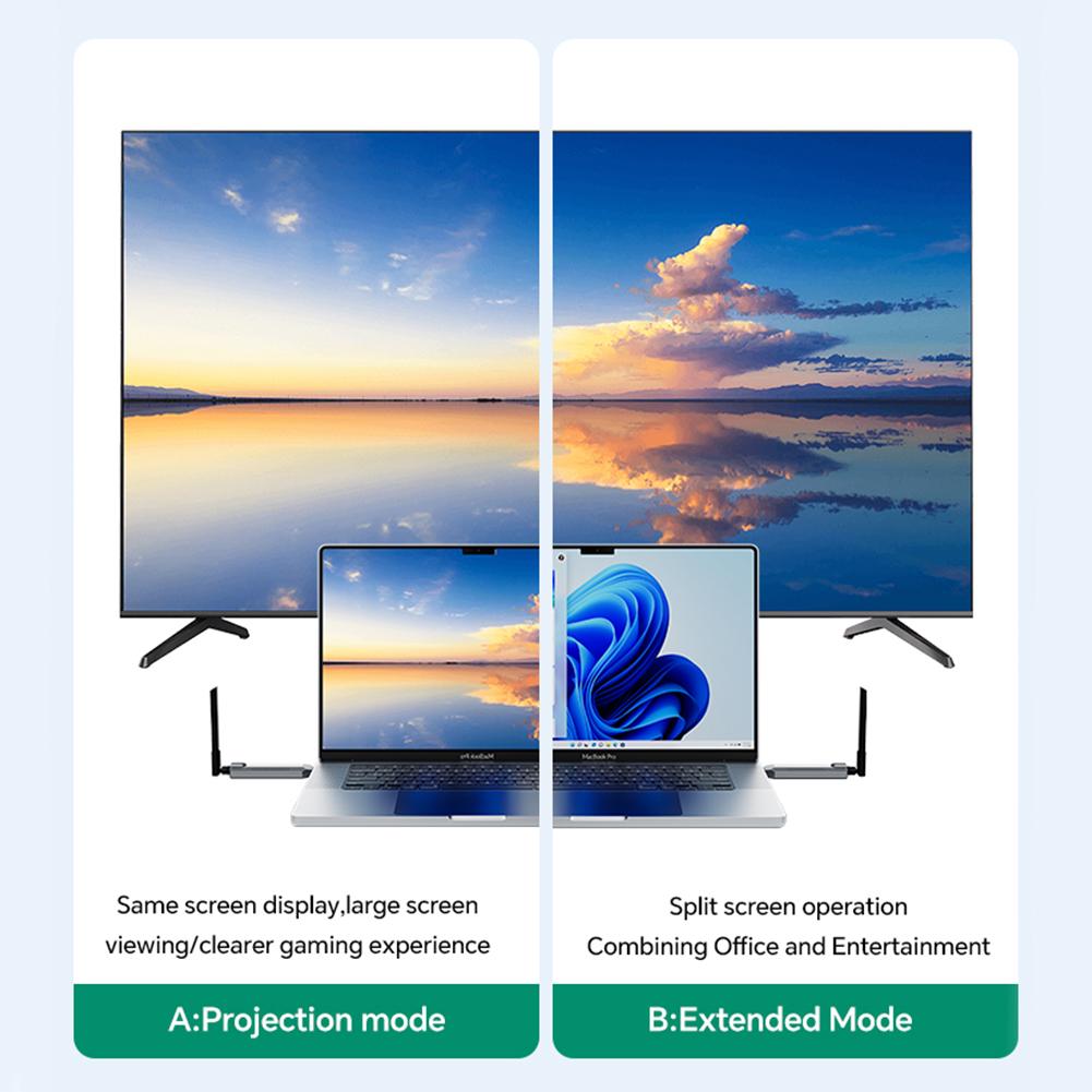 Беспроводной HDMI-передатчик точка-точка дублирование экрана ноутбука несколько устройств большая дальность передачи для конференций устройство для проецирования экрана-Q50