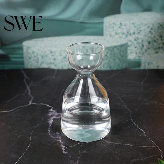 Hydroponic Plant Propagation Jar Glass Vase, Clear Artistic Container, Avocado Contemporary Holder Vase Desktop Decoration Ideal Gift for Gardeners