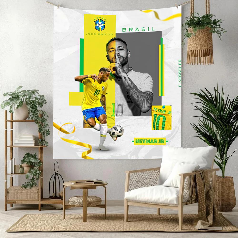 Brazilian Football Celebration Wall Decor Tapestry Art For Pet Memorial Birthdaywedding Party Backdrop Family Gift