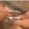 Couple Square Sugar Rings Set Adjustable Sizes Valentines Day
