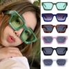 Ins Popular Square UV400 Black Sun Glasses Sunglasses for Women Men Thick Frame Shades