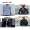 [LOTRICELOT] Men's Oxford Shirt Shirt Men's Long Sleeve Short Sleeve Casual Shirt Men's Button Down Classic Fit Easy Care Shape Stable Shirt Plain