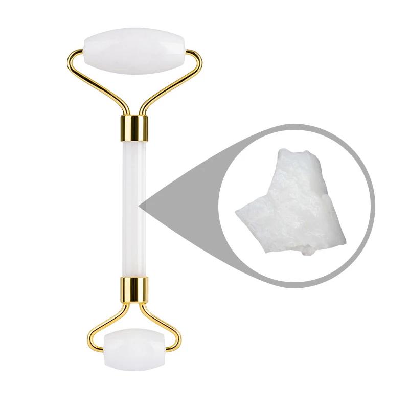 Массажер для лица с роликом, натуральный нефритовый камень, доска гуаша, набор скребков, подтяжка лица, расслабление кожи, похудение, красота, шея, тонкий инструмент