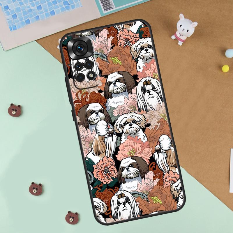Cartoon Shih Tzu Dog Case For Xiaomi Redmi Note 14 13 12 9 10 11 Pro 10S 11S 12S Cover For Redmi 13C 10C 12C 14C