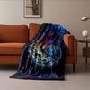 Swirling aquatic scene with nautilus shell, fish, and vibrant colors. for all seasons blanket lunch break throw gift