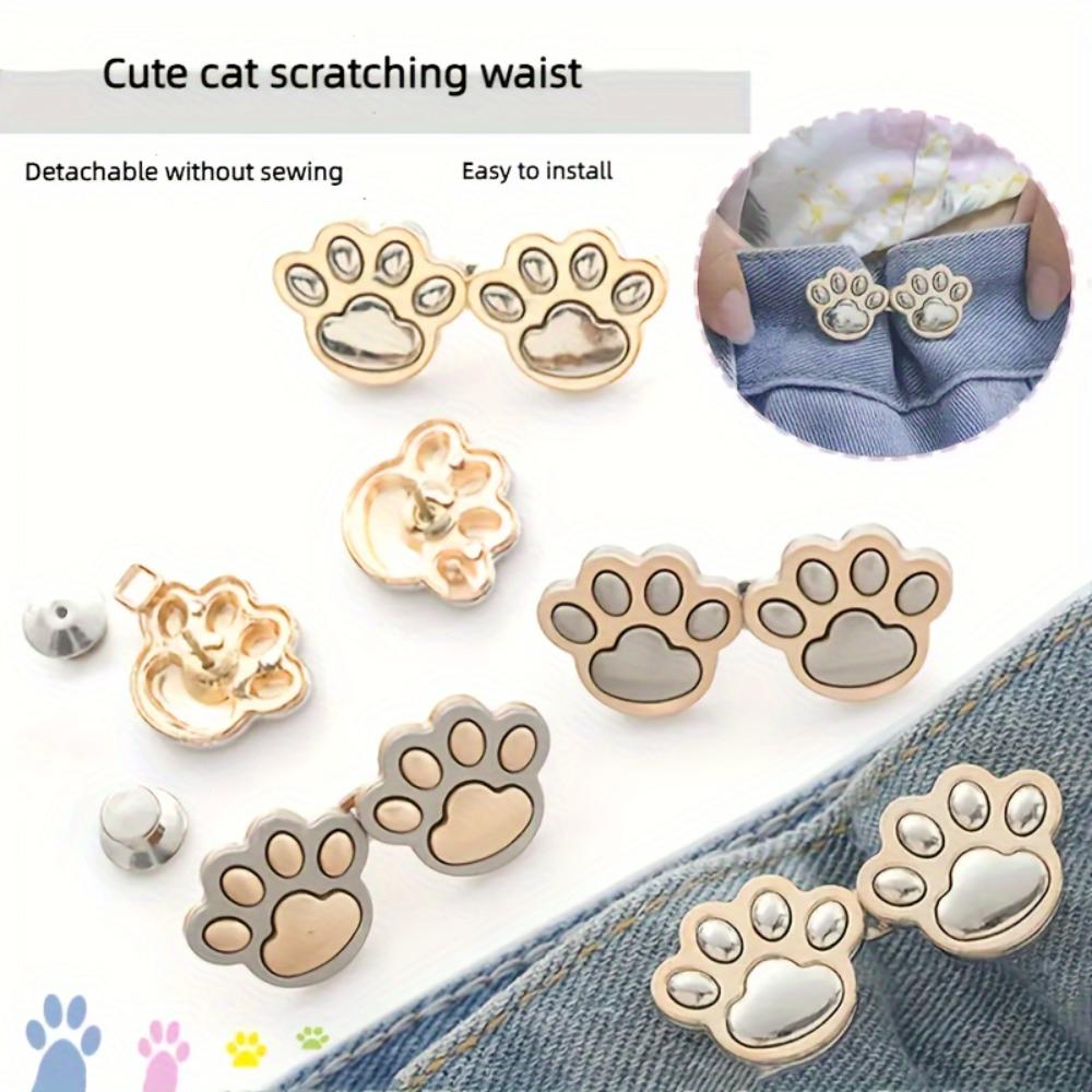 Cute Cat Claw Waist Buckle Pair, Removable Nail-free Seam-free Waist Button, Waist Circumference Large Change Small Waist Button - Waist Fit Artifact