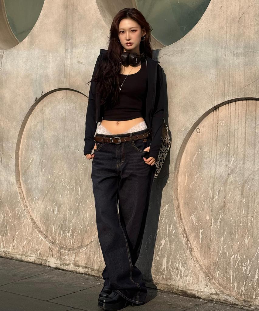 JEEP Classic Non-Faded Wide Denim Pants (Jr5Dpu501Id)