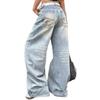 Women's Trousers Large Size Stretch Jeans Loose Semi-Elastic Pants