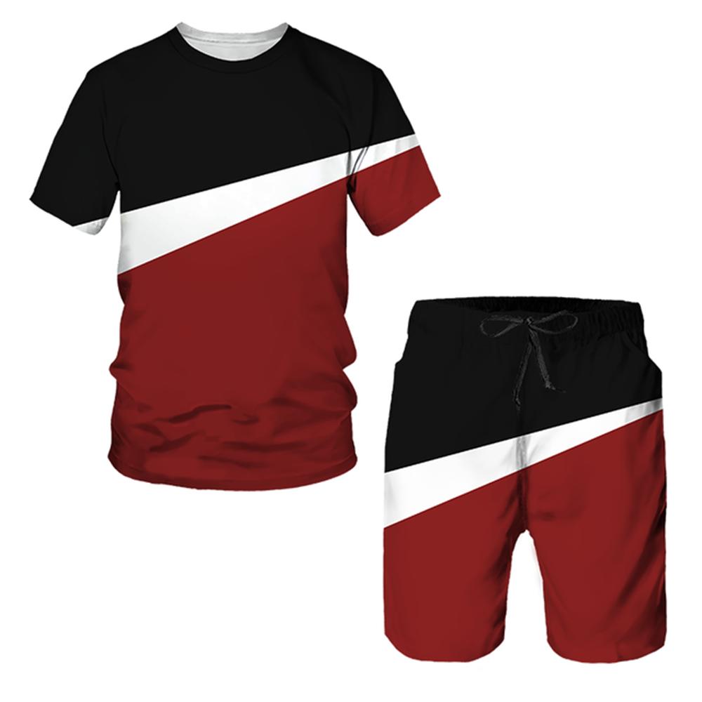 Fashion Brief Style Summer Tracksuits Leisure O-neck Short Sleeve Tees Set Unisex Outdoor Sports Top Shorts 2 Piece Outfit Sets