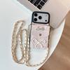 For Apple 16plus Crossbody Coin Purse Mobile Phone Case for IPhone17 Bow Tie Snakeskin Pattern Card Holder 14 Imitation Leather 15