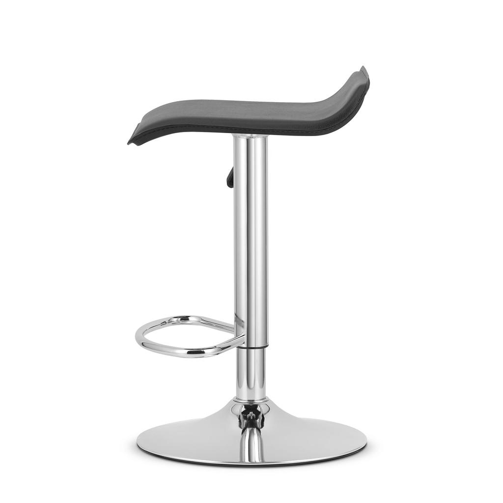 FORT stool - black eco-leather / chrome base x 2