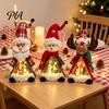 Holiday Party Home Accents Lighted Christmas Doll Decoration, Cute Plush Santa Claus/Snowman/Reindeer Figurine with Light Up Festive Dolls Warm
