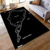 Gold Nürburgring Track Outline Rug Suitable for use as an anti-slip game mat for living room and bedroom sofas