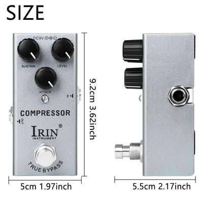 IRIN COMPRESSOR Гитарная педаль эффектов Полностью металлический корпус Одноблочная педаль эффектов для электрогитары/баса Идеальный аксессуар
