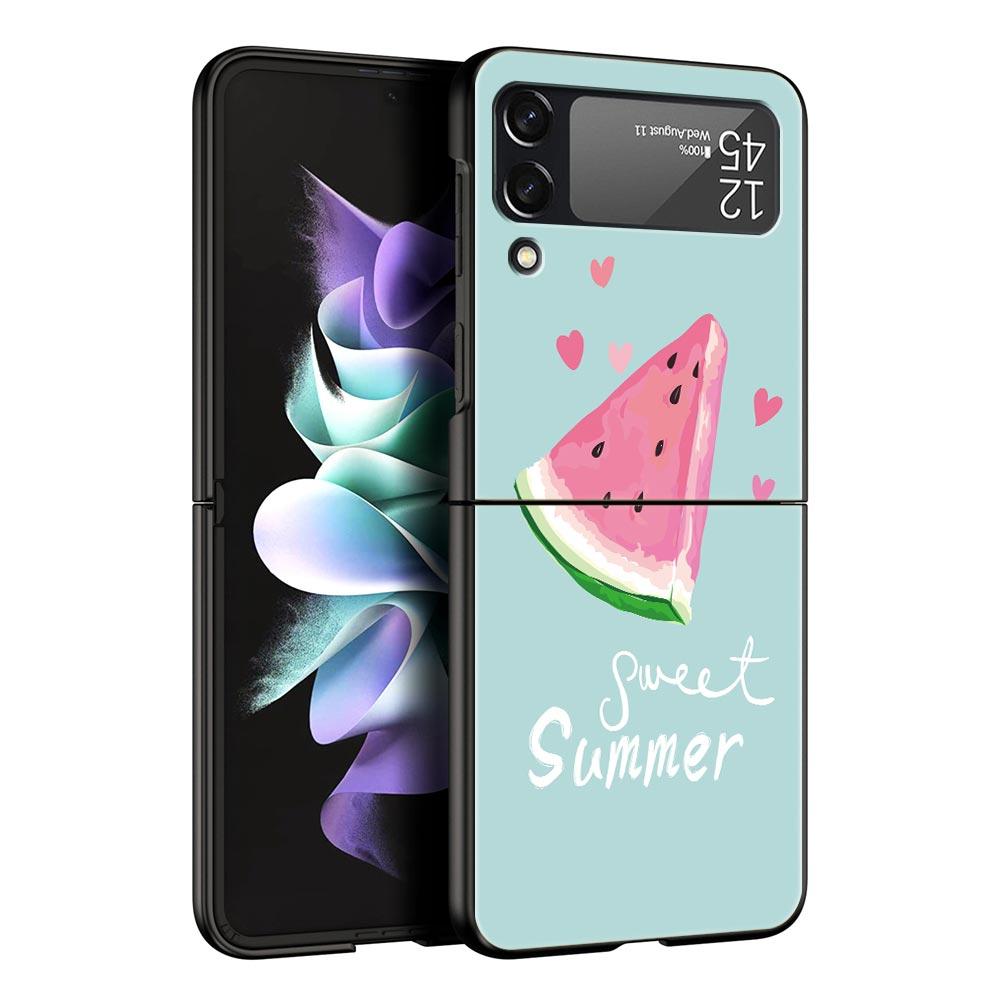 Летний Фруктовый Чехол Арбуз для Телефона Samsung Galaxy Z Flip3 Flip4 Flip5 Чехол-Оболочка для Z Flip 3 4 5 6 7 Жесткая Складная Крышка