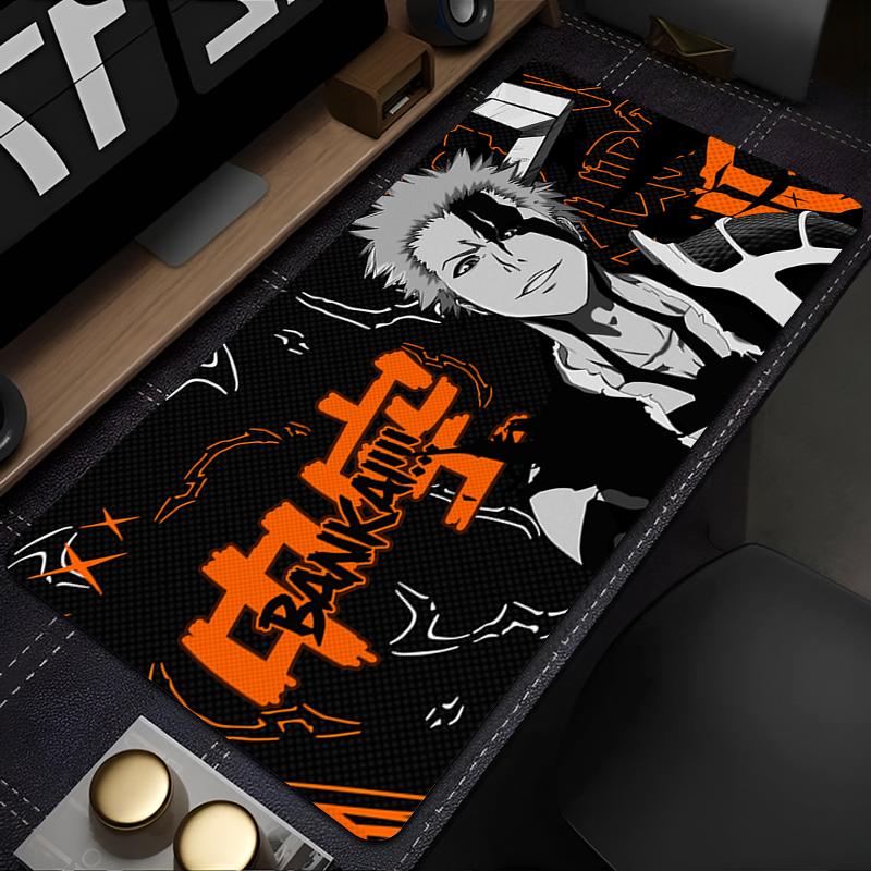 Gaming Mouse Pad Large Desk Mat Antislip Stitched Edges Bleach Anime Print Keyboard Pad for Gamer Home Office