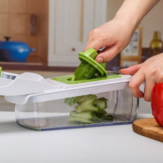 Бытовая овощерезка для овощей Многофункциональная картофелерезка Удобный измельчитель для продуктов с контейнером для сбора