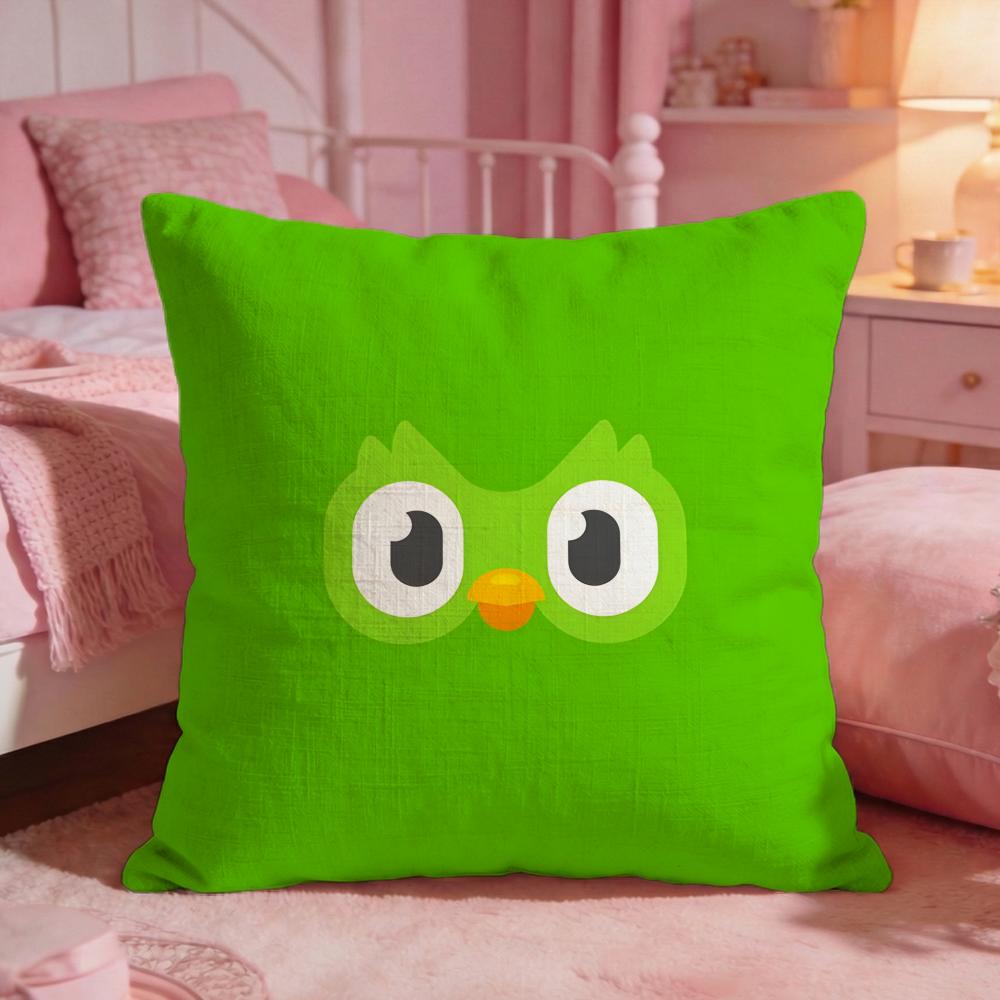 DDuolingos Cute Cartoon Cushion Cover Premium Comfort Reversible Pillow Cove Two In One Design For Any Room Car Interior
