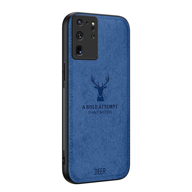 Elk Anti-Fall Protective Cover for Samsung Galaxy S20 Ultra/FE/S10/S9/S8 Cloth Pattern Case