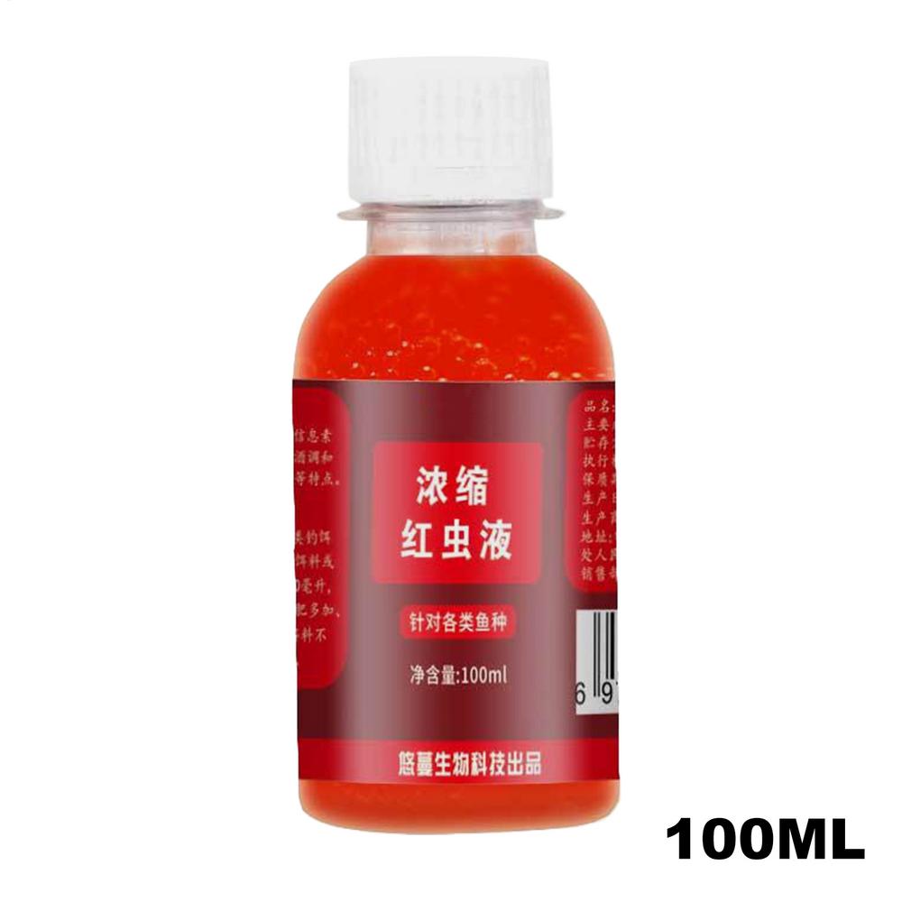Fish Attractant Saltwater 100ml Red Worm Bait Liquid Concentrated Fishing Bait Additive for Lake River Pond Sea Trout Perch Cod