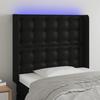 VidaXL LED Headboard Bedroom Furniture Single Bed Accessory Headboard Interior Black 3124126