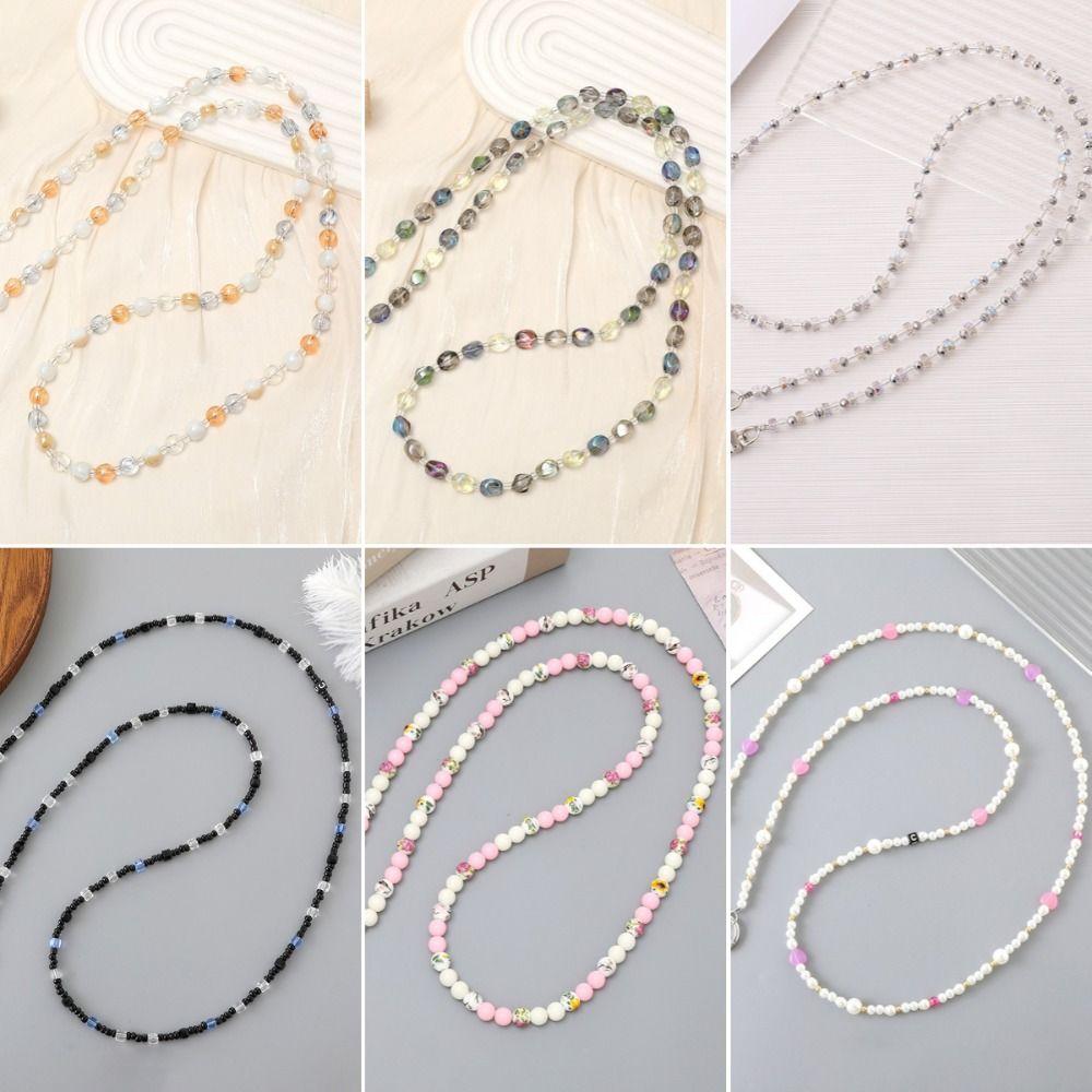 Цепочка-шнурок для телефона из жемчуга с бусинами, Универсальные ремешки-цепочки для чехла телефона, Аксессуары для телефона