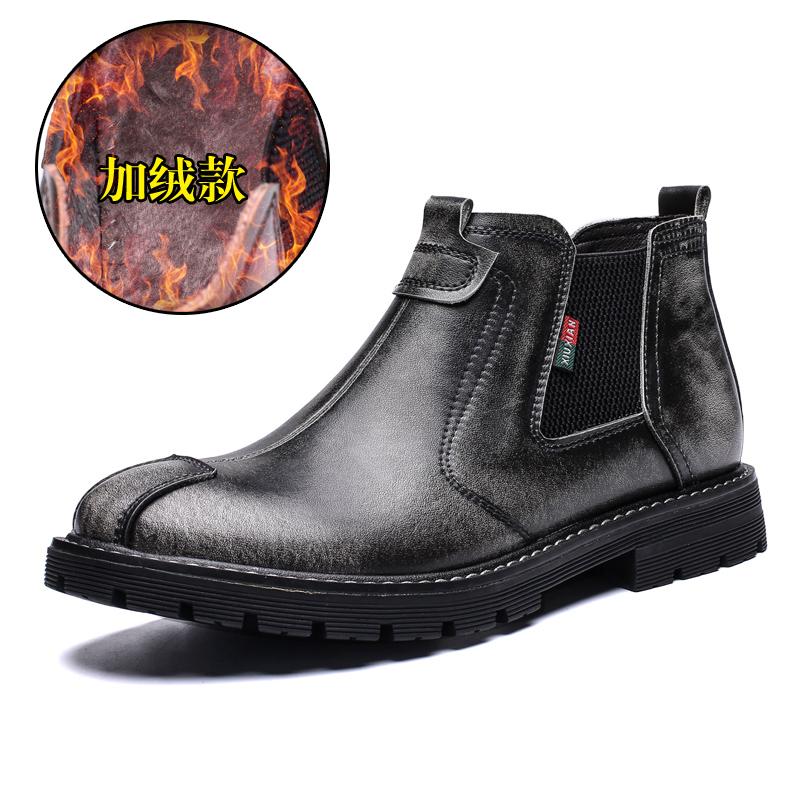 Fashion Retro Trends British Style Men Business Ankle Boots High Top Genuine Leather Casual Chelsea Boot Office Work Loafers Party Shoes