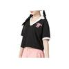 Puma Letter Print Breathable Short Sleeve Polo Shirt Women tops Black 622971-01