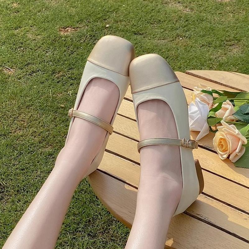 Мода 2025 Осень Новые туфли Мэри Джейн Низкий каблук Женские туфли-лодочки Женские офисные туфли Квадратный носок Обувь для ходьбы Zapatillas Mujer