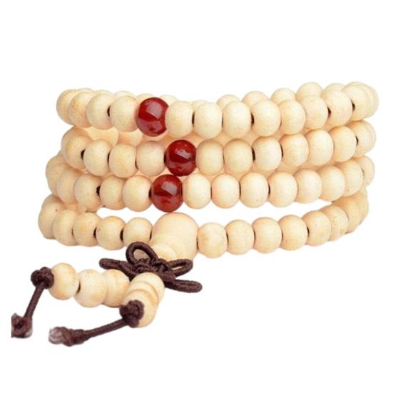 Bracelet Wooden Bead Bracelet Stress Relief Fake Sandalwood Buddhist Buddha 4-Layer Wrist Chain Men Women Bracelet Bangles