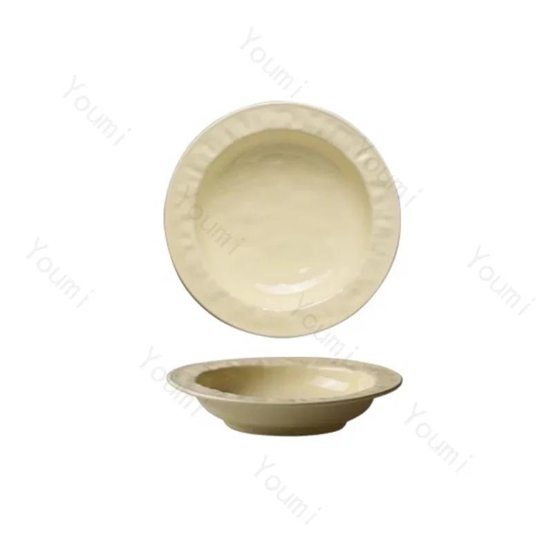 Высококачественные круглые керамические тарелки Роскошные ресторанные салатные десертные тарелки Вкусные блюда Паста Обеденная тарелка Изысканная столовая посуда