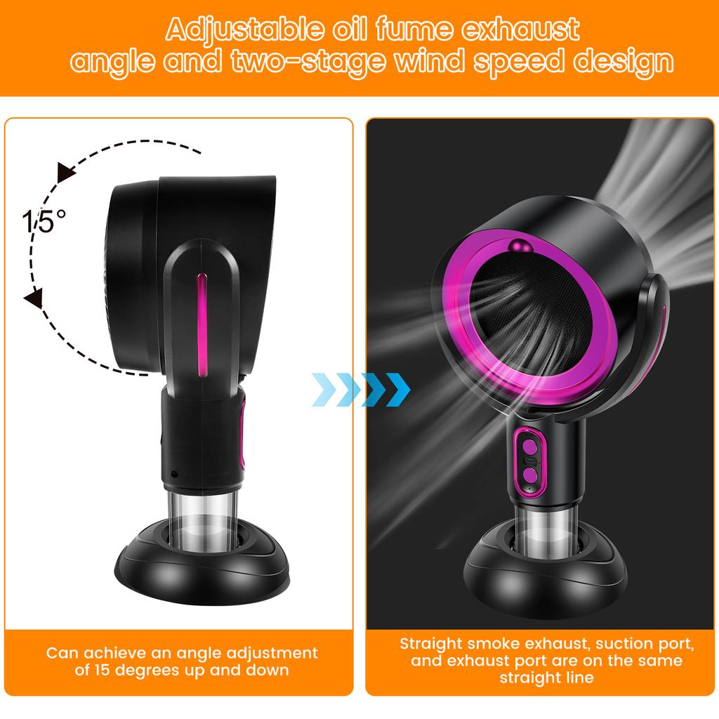 Настольная вытяжка, Мини-портативная вытяжка с 2-ступенчатой регулировкой, для барбекю в помещении, Беспроводная настольная кухонная вытяжка
