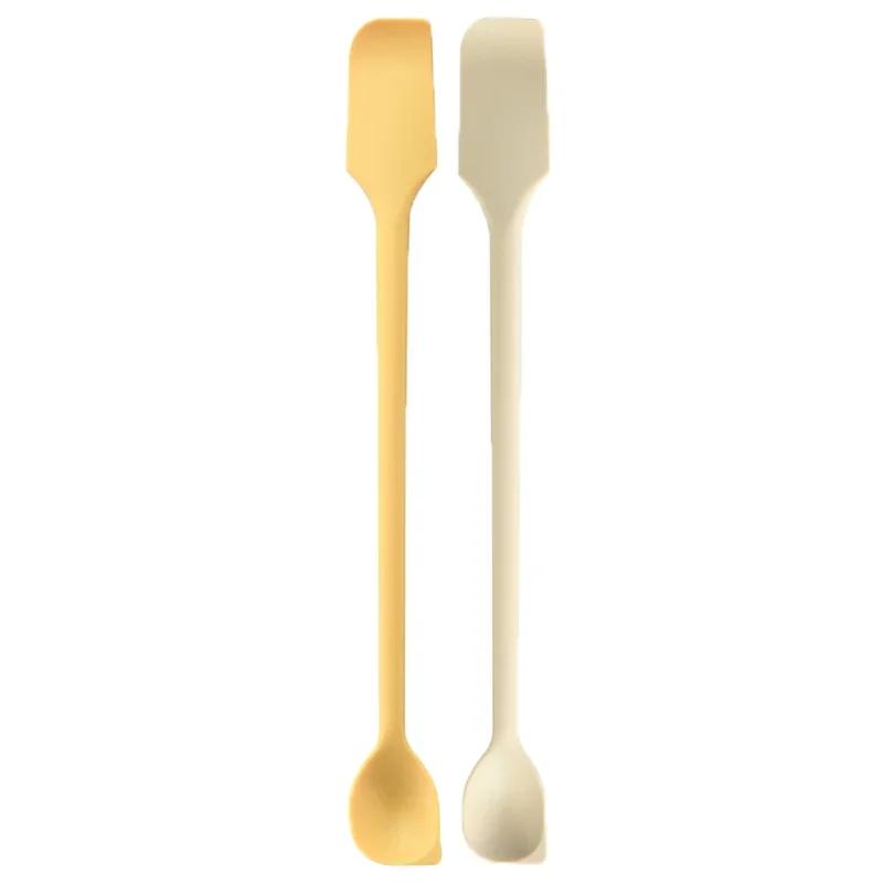 Silicone Spatula Set Double-Headed Scraper Long Hand Stirring Spoon Jam Cream Deep Bottle Spatula Coffee Spoon Party Supplies